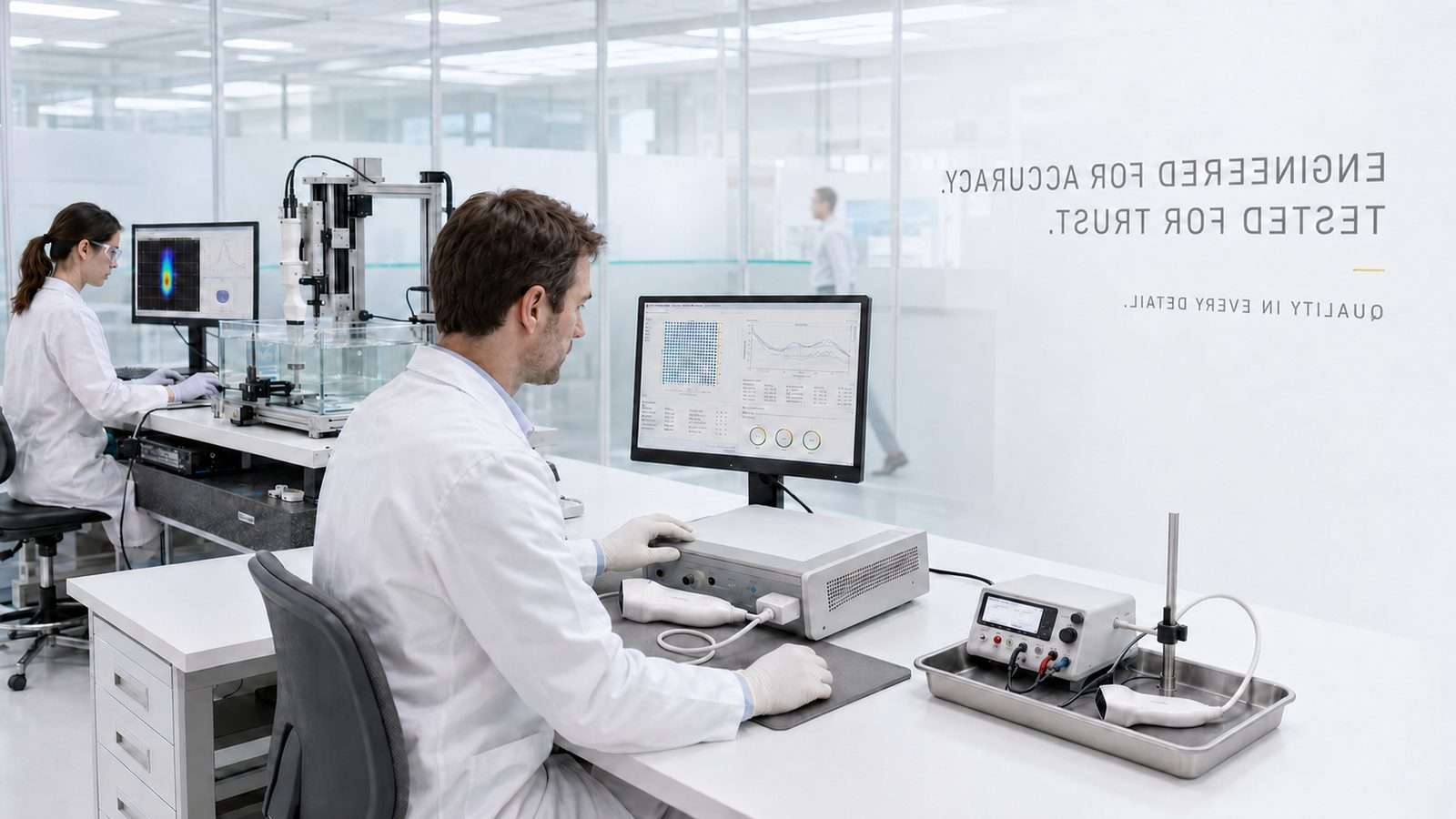 ALEVA engineering and validation laboratory with test equipment